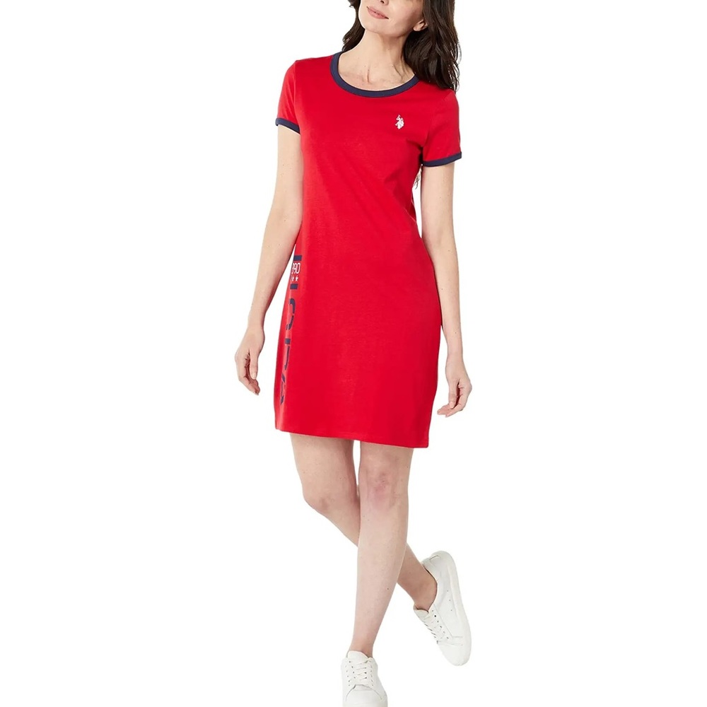 POLO ASSN. Red Graphic Dress👗